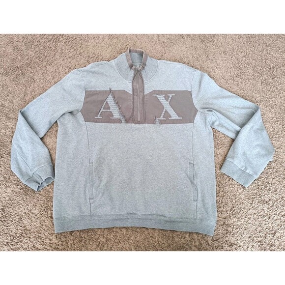 Armani Exchange Other - Armani Exchange Pullover Sweatshirt Half Zip Gray Pockets Men's 2XL